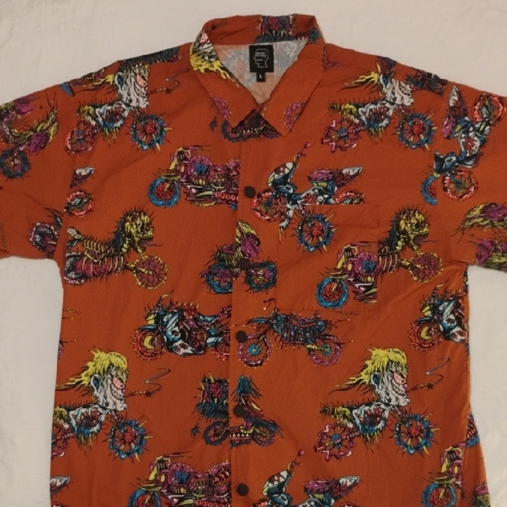 Brain Dead Red Casual Button Down Shirt - Picture 2 of 4